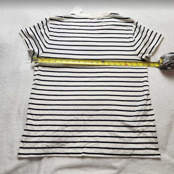 New women's J Crew Factory beaded sequin lobster striped Collector tee - Picture 5 of 9